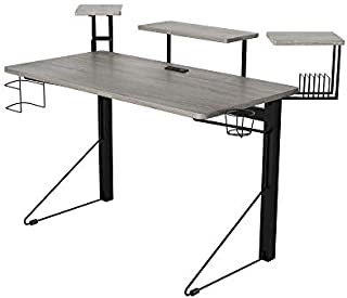 DAR CORE Computer Gaming Desk, Standard, Gray/Black