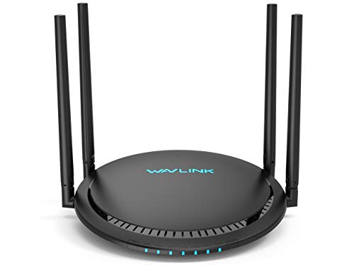 AC1200 Smart WiFi Router,WAVLINK Touch Link Gigabit Ethernet 5GHz +2.4Ghz Dual Band1200Mbps Wireless Internet High Power Router, 4x5dBi Omni Directional Antennas WiFi Router for Online Game&HD Video