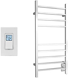 WarmlyYours 10-Bar Metropolitan Towel Warmer, Hardwired, Polished Stainless Steel