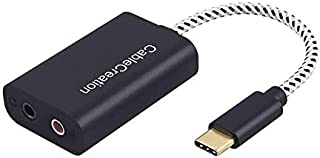 USB-C Microphone Adapter, CableCreation Type C External Stereo Sound Card with 3.5mm Audio Jack Compatible with Windows, MacBook Pro, iPad Pro 2020, Plug and Play, Black