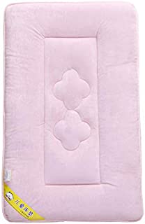 Crystal Velvet Baby Toddler Cot Bed Mattress Quilted 4CM Thick, Both Sides and All Seasons Use, Hard Cotton Support, Breathable and Hypoallergenic Mattress for Cot Beds, Solid Color,Pink,60x120cm