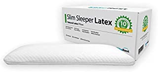 Elite Rest Slim Sleeper - Thin Latex Pillow, a Thin and Low Profile Pillow for Sleeping, Flat Pillow Design is Great for Stomach Sleepers, Thin Bed Pillow Measuring 2.75 inches