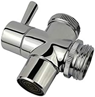 All Brass Faucet Diverter Valve with Aerator, Sink to Garden Hose Diverter Faucet Adapter, for Bathroom/Kitchen Sink Faucet Connection Portable Washing Machine/Dishwasher (G1/23/4