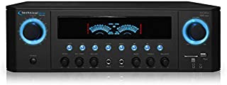 Technical Pro 1000 Watts Professional Home Stereo Receiver with USB SD Card Inputs, MP3 (AUX), FM Manual Tuner, 2 Mic Inputs, Recorder, and Wireless Remote