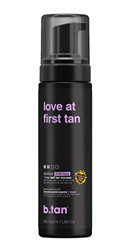 b.tan Self Tan Mousse - Love at First Tan - Violet Self Tanner For Fast, Rich Dark Tan, 6.7 fl oz