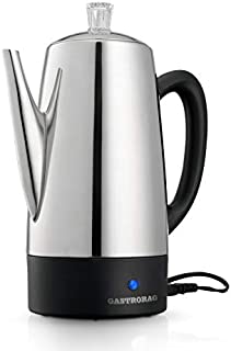 Gastrorag Electric Coffee Percolator  12-Cup, Stainless Steel, Quick Brew & Keep Warm Function, Cool Handle & Easy-Store Detachable Cord, DK12B