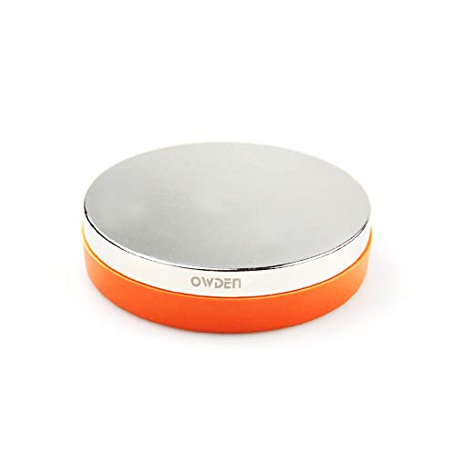 OWDEN Professional Steel Bench BlockNo Rebound), Metal Bench Block for Jewelry Stamping Tool,(Diameter: 3 Inches, Height: 3/4 Inch) Steel Part: Mirror Polishing with Chrome Plating.