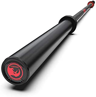 Synergee 45lb Rhino Power Bar Cerakote Finish Barbell. Rated 1500lbs for Powerlifting - Deadlift - Squat - Bench Bar