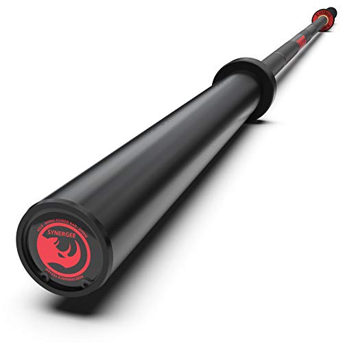 Synergee 45lb Rhino Power Bar Cerakote Finish Barbell. Rated 1500lbs for Powerlifting - Deadlift - Squat - Bench Bar