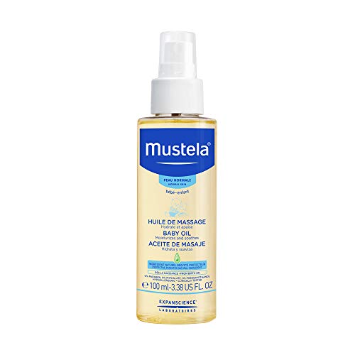 Mustela Baby Oil, Moisturizing Oil for Baby Massage, 3.38 oz