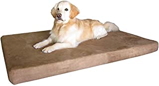 Dogbed4less XXL Waterproof Orthopedic Premium Memory Foam Dog Bed for Large Dogs, Washable Suede Cover and Extra Replacement Case, 55X37X4 Inch, Brown