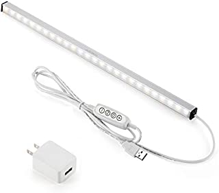 LED Under Cabinet Lighting Bar Built-in Magnets, Dimmable, 3 Color Temperature, 14.5 inches, USB Powered Counter Lighting Bar, LED Closet Light. (with UL Plug)