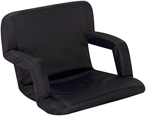 Naomi Home Venice Stadium Seat for Bleachers Portable Reclining with Armrest Black/Standard