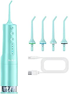 BerZalah Water Flosser DIY Customize Water Pressure, Water Teeth Cleaner with 360ml Extendable Reservoir, IPX7 Waterproof Floss, Dental Floss with 4 Jet Tips for Home, Travel, Braces