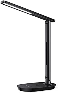 TaoTronics LED Desk Lamp, Dimmable Desk Lamp with 5 Lighting Levels 3 Color Modes Eye-Caring Table Lamp, Touch Control Memory Function for Living Room Office Bedroom, Black