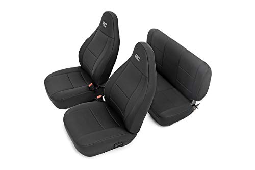 Rough Country Neoprene Seat Covers | (fits) 2003-2006 Jeep Wrangler TJ | 1st/2nd Row | Water Resistant | | 91001