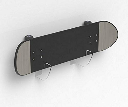 WANLIAN Skateboard Wall Mount Display Rack Skateboard Wall Rack Display Rack Hanger Rack Skateboard Wall Mount Bracket Deck Rack (Transparent 1 Pair)