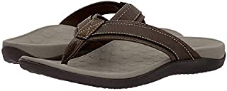 Vionic Men's Tide Toe-Post Sandal - Flip Flop with Concealed Orthotic Arch Support Brown 11 Medium US