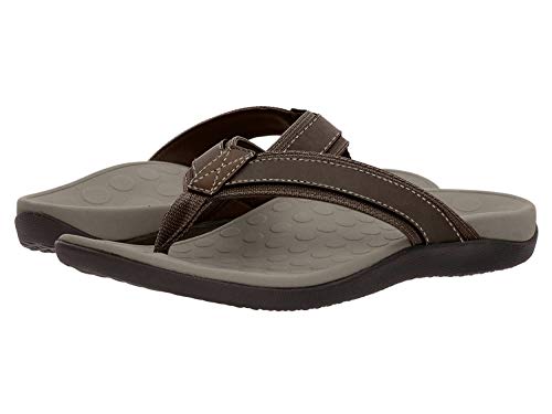 Vionic Men's Tide Toe-Post Sandal - Flip Flop with Concealed Orthotic Arch Support Brown 11 Medium US