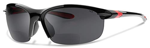 NEW REDESIGNED SL2 X Bifocal Reading Sunglasses | Wrap-Around Sun Readers Designed for Cycling and Sport | Frames and Lenses Made from Highest Quality Materials (Smoke, 1.5)