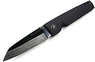 Cool Hand 3.87'' G10 Handle Folding Knife with Sheep Foot Shape Polished Black Ceramic Blade, Gift Box Packing