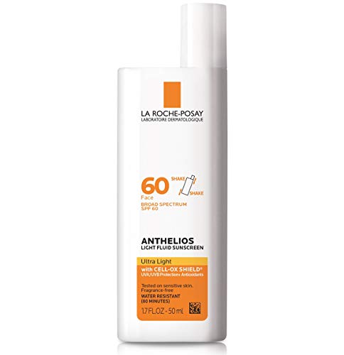 La Roche-Posay Anthelios Light Fluid Face Sunscreen Broad Spectrum SPF 60, Oxybenzone Free, Non Greasy, Non-Comedogenic, 1.7 Fl. Oz. (Packaging may vary)