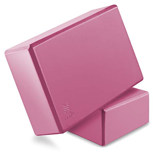 Node Fitness Premium Yoga Block (Set of 2) - 3 Inch Thick EVA Foam Brick - Pink