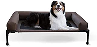 K&H Pet Products Original Bolster Pet Cot Elevated Pet Bed Chocolate/Mesh, Large