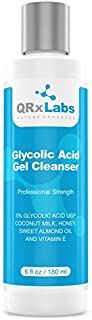 Glycolic Acid Face Wash - Exfoliating Gel Cleanser, Best for Wrinkles, Lines, Acne, Spots & Chemical Peel Prep - Reduces Shaving Bumps and Ingrown Hair - 6 fl oz