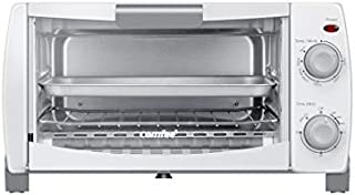 COMFEE' Toaster Oven Countertop, 4-Slice, Compact Size, Easy to Control with Timer-Bake-Broil-Toast Setting, 1000W, White (CFO-BB102)