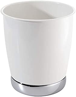 iDesign York Wastebasket, Metal Small Round Vintage Trash Can for Bathroom, Bedroom, Dorm, College, Office, 8.5