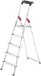 Hailo 8160-527 L60 5ft. Lightweight Folding Aluminum Platform Step Ladder with Built-in Worktray