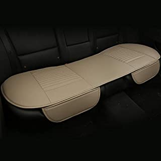 EDEALYN 53 × 19.3 inches Car Interior Accessories Smooth PU Leatherette long Rear seat cover Auto seat cover Seat cushion Car seat cover (Rear -Beige)