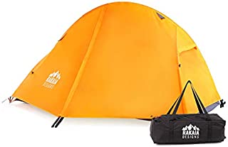 1 Person Lightweight Backpacking Tent with Stakes & Guys 3-4 Season Free Standing Camping Hiking Waterproof Backpack Tent