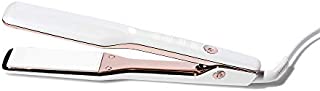 T3 - Singlepass X 1.5 Styling Iron (White & Rose Gold) | Custom Blend Ceramic + Ionic Flat Iron for Hair Straightening and Smoothing | Wide Hair Straightener for Long, Thick or Coarse Hair