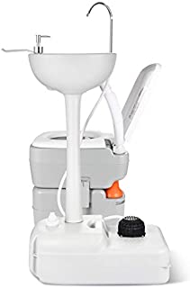 YITAHOME Portable Sink and Toilet, 17 L Hand Washing Station & 5.3 Gallon Flush Potty,for Outdoor,Camping, RV, Boat, Camper, Travel