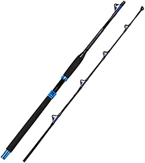 Fiblink 1-Piece Saltwater Offshore Trolling Rod Conventional Boat Rod Carbon Fishing Pole(6-Feet, 30-50lb/50-80lb/80-120lb) (2 Pcs - 7' - 30-50lb)