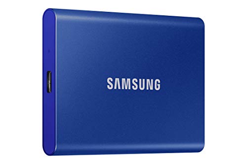 SAMSUNG T7 Portable SSD 500GB - Up to 1050MB/s - USB 3.2 External Solid State Drive, Blue (MU-PC500H/AM)