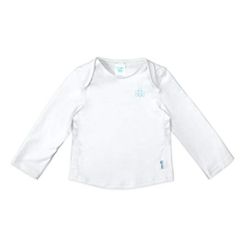 i play. by green sprouts Baby Long Sleeve Rashguard | All-Day UPF 50+ Sun ProtectionWet or Dry, White, 6mo