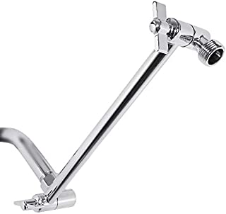 Adjustable Shower Arm Universal Connection, Nearmoon Solid Brass Shower Extension Arm, Adjust Angle to Upgrade Shower Experience, Easy to Install, Anti-leak (11 Inch, Chrome Finish)