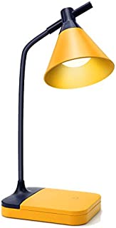 ROCOD LED Desk Lamp,Touch Control Desk Lamp 3 Color Modes with Dimmable,360°Flexible Desk Lamp with USB Charging Port Pen Holder,Rechargeable Desk Lamp for Students,Dorm Reading (Yellow)