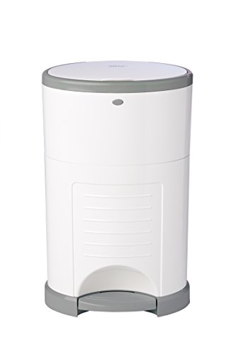 Dekor Classic Hands-Free Diaper Pail | White | Easiest to Use | Just Step  Drop  Done | Doesnt Absorb Odors | 20 Second Bag Change | Most Economical Refill System