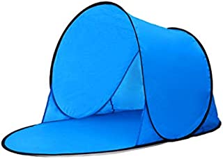 WEI MOLO@ UPF 50+ Easy Pop Up Beach Tent, Large 3-4 Person Sun Shelter, Windproof Waterproof Family Beach Shade Blue