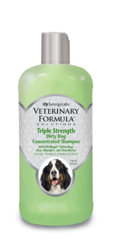 Veterinary Formula Solutions Triple Strength Dirty Dog Concentrated Shampoo  DirtRepel Technology Cleans Extra Dirty and Smelly Dogs  With Wheat Protein, Shea Butter, Aloe, Vitamin E (17oz)