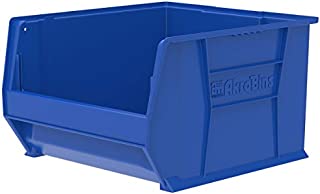 AkroBins - 30283BLUE 30283 Super-Size AkroBin Heavy Duty Stackable Storage Bin Plastic Container, (20-Inch L x 18-Inch W x 12-Inch H), Blue, (1-Pack)