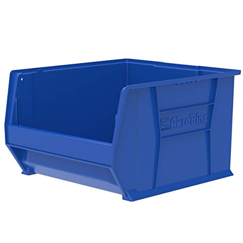 AkroBins - 30283BLUE 30283 Super-Size AkroBin Heavy Duty Stackable Storage Bin Plastic Container, (20-Inch L x 18-Inch W x 12-Inch H), Blue, (1-Pack)