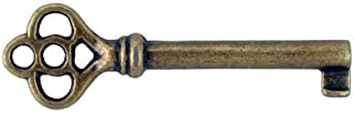 Antique Brass Hollow Barrel Skeleton Key for Cabinet Doors, Dresser Drawers, Grandfather Clocks | Antique, Vintage, Old Furniture | KY-3AB