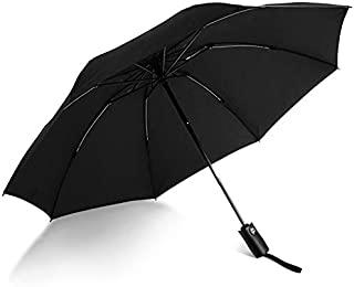 VATI Umbrella, Travel Umbrella Windproof with 210T Teflon Coating, Compact Folding Umbrellas with Ergonomic Handle, Auto Open/Close (Black)