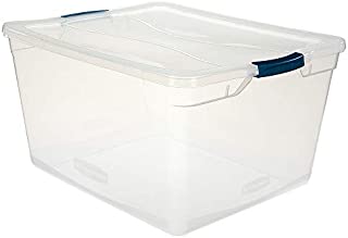 Rubbermaid Cleverstore Clear 71 QT Pack of 4 Stackable Large Storage Containers with Durable Latching Clear Lids