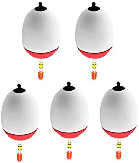 LIOOBO 5Pcs 70g Night Fishing Floats Luminous Fishing Bobber Light up Fishing Buoy sea Fishing Accessories (White)